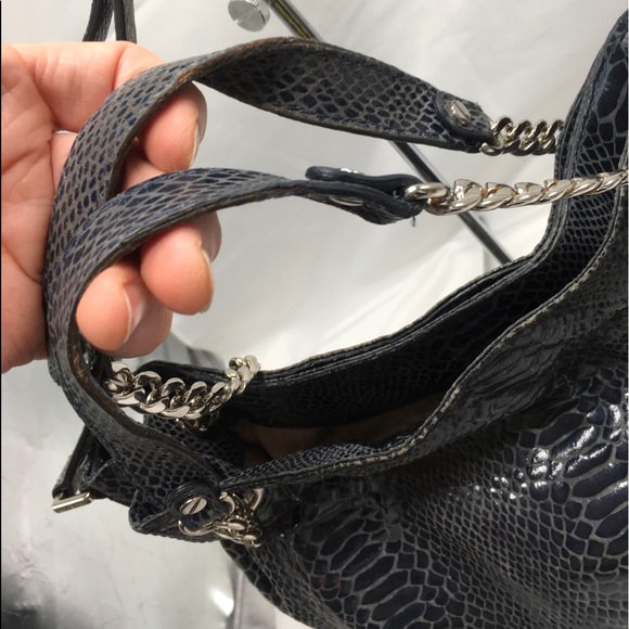 Michael Kors Snakeskin Embossed Floating Chain Shoulder Handbag